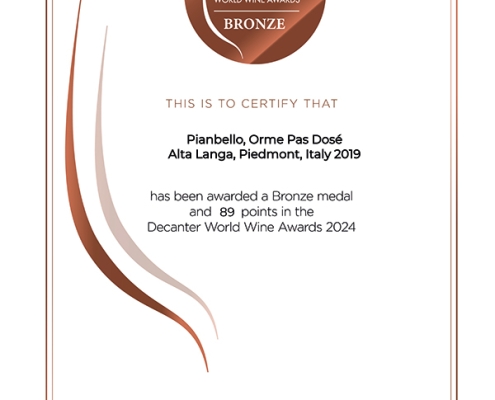 Decanter 2024 - Bronze - Pianbello, Orme Pas Dosé 2019